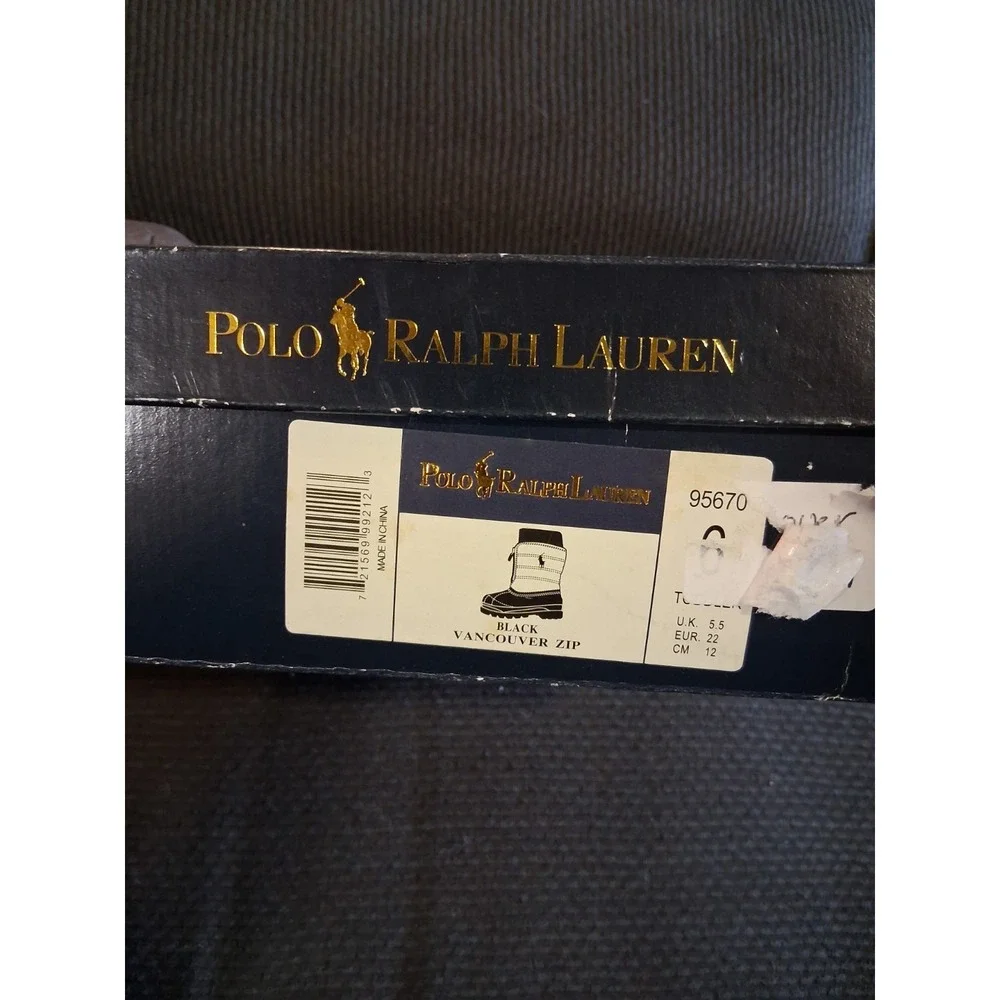 Polo Ralph Lauren Vancouver Snow Boots Jet Black‎ Junior Youth Size 6